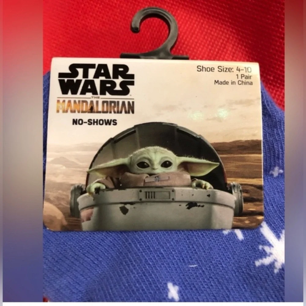 3pairs Gray‎ and Purple Star Wars The Mandalorian No Show Socks size 4-10 free